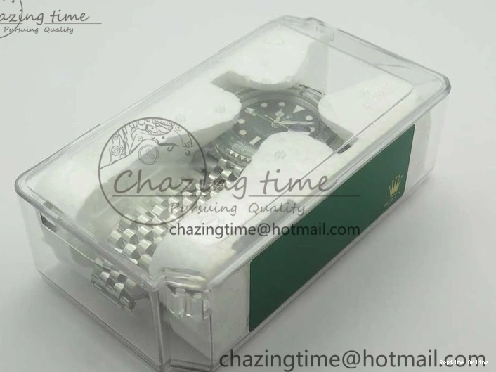 0201 UrbanChic GMT-Master II 126710 BLRO BPF Black Green Ceramic Bezel SS Black Dial on SS Jubilee Bracelet A 3347